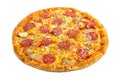 Delicious classic italian Pizza Pepperoni with sausages and cheese mozzarella