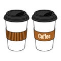 Delicious coee paper cup icon.