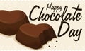 Delicious Cocoa Candies with Heart Shape for Chocolate Day, Vector Illustration