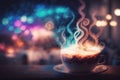 delicious coffee in a fantasy world, colorful background Royalty Free Stock Photo