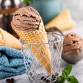 Delicious coffee ice cream for dessert Royalty Free Stock Photo