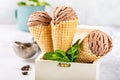 Delicious coffee ice cream for dessert Royalty Free Stock Photo
