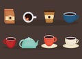 Delicious coffee and tea time icons