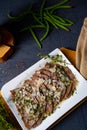 Delicious cold beef with vinaigrette