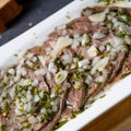 Delicious cold beef with vinaigrette