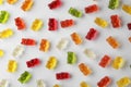 Delicious color jelly bears on white background Royalty Free Stock Photo