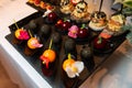 Delicious colorful appetizers. Catering service.