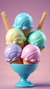 Delicious and colorful ice cream balls .Ready to eat.