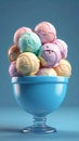 Delicious and colorful ice cream balls .Ready to eat.