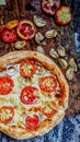 Delicious and colorful pizza made at home