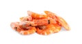 Delicious cooked whole shrimps isolated