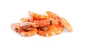 Delicious cooked whole shrimps isolated Royalty Free Stock Photo