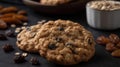 A soft and chewy oatmeal raisin cookie with a hint of cinnamon created with Generative AI