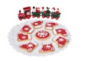 Delicious cookies with Christmas shapes Royalty Free Stock Photo