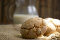 Delicious cookies handmade table appetizer rustic pastry on old background oatmeal traditional