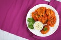 Delicious couscous fish cakes on plate Royalty Free Stock Photo