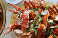 delicious crab in spicy sauce cooked with various onions