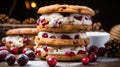 Delicious Cranberry-Pecan Sandwich Cookies with a Festive Touch