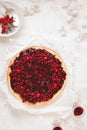 Delicious cranberry tart with jellied and fresh cranberries