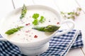 Delicious cream of asparagus soup Royalty Free Stock Photo