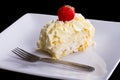Delicious cream cake on the plate Royalty Free Stock Photo