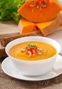 Delicious cream of pumpkin soup Royalty Free Stock Photo