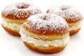 Delicious creamfilled donuts with powdered sugar Royalty Free Stock Photo