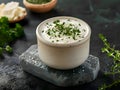 Delicious creamy cheese, herbs and garlic - Food design