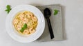 Delicious Creamy Garlic Bucatini Pasta with shrimps