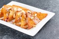 Delicious and creamy Shahi Tukrey Bread Pudding, selective focus Royalty Free Stock Photo