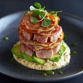 Delicious crispy bacon and avocado appetizer Royalty Free Stock Photo