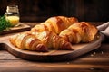 Delicious crispy croissant. Generative AI