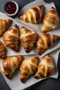 A delicious and crispy mini croissants, with cheese fillings, sauce, baked, bakery, bread, cake, food snapshots Royalty Free Stock Photo