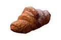 Delicious crispy sweet croissant with chocolate