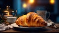 Delicious Croissant on a Plate AI Generated