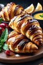 delicious croissant on a plate with perfect taste