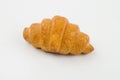 Delicious croissants with cherry jam on a white background