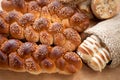 Delicious croissants with sesame seeds and pastries