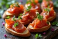 Delicious Crostini with Lardo Arrangement Royalty Free Stock Photo