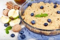 Delicious crumble pie with apples and cinnamon Royalty Free Stock Photo