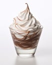 Delicious Cup of Chocolate Whipped Cream on a White Background AI Generated