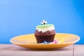 Delicious cupcake on table Royalty Free Stock Photo