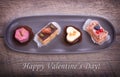 Delicious cupcake for Valentine Day close-up Royalty Free Stock Photo
