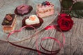 Delicious cupcake for Valentine Day close-up Royalty Free Stock Photo