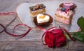 Delicious cupcake for Valentine Day close-up Royalty Free Stock Photo