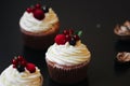 Delicious cupcakes with berries