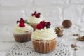 Delicious cupcakes with berries Royalty Free Stock Photo