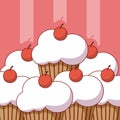 Delicious cupcakes cartoon