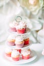 Delicious cupcakes on the festive table Royalty Free Stock Photo