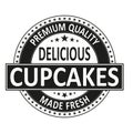 Delicious cupcakes Vintage Retro Label logo design vector